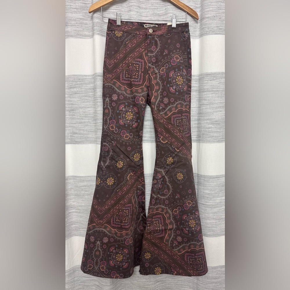 We The Free People Just Float On Retro Printed Flare Bell Bottoms Jeans | 26 - Picture 2 of 11